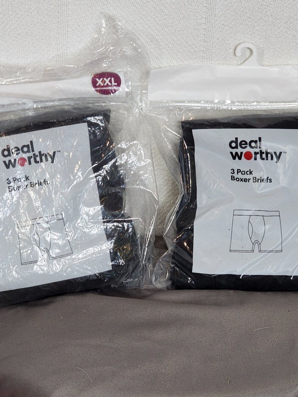 Deal Worthy Black Cotton Recycled Poly 3pk X 2 Boxer Briefs 6 Pair Total Sz XXL